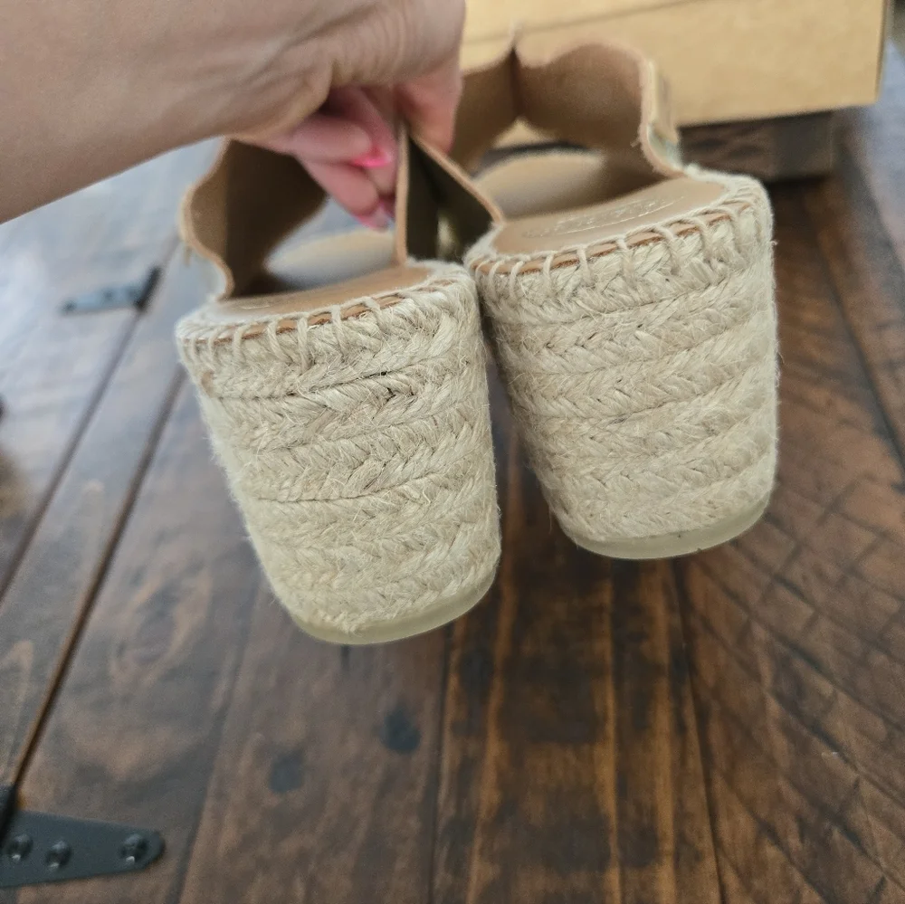 Toni Pons Metallic Gold Espadrille Wedge Slide